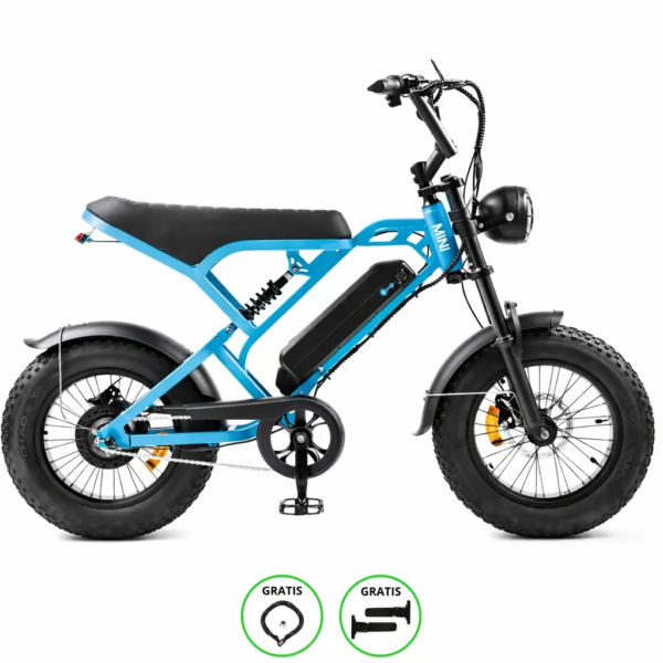 V20 Pro mini Fatbike | Blauw | 250 Watt high speed motor